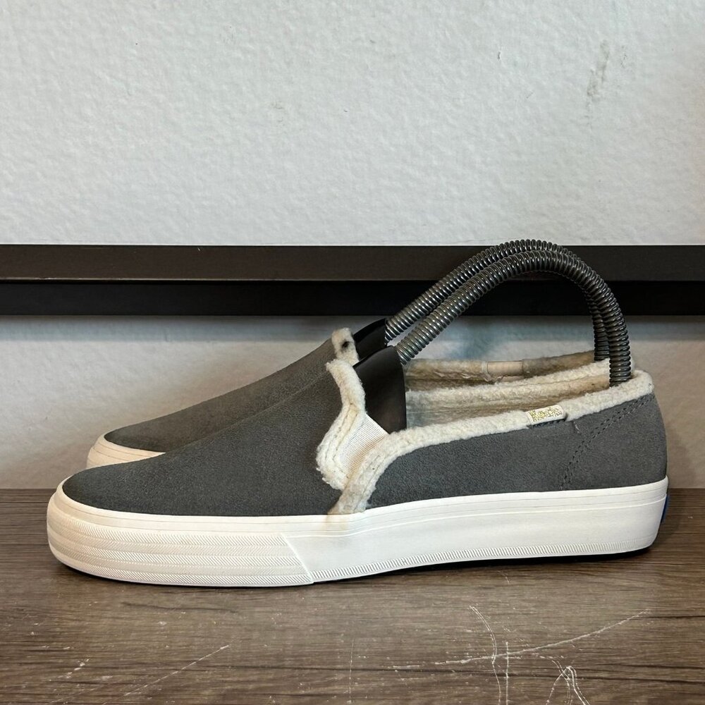 Keds Double Decker Suede Faux Women’s Slip-On Shoes Size 7 Gray